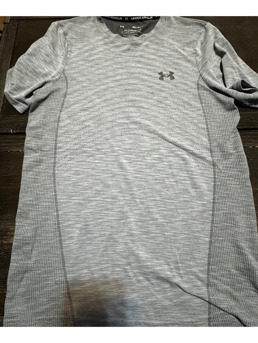 Under Armour The Seamless Tee Mens Small Gray Long Sleeve Fitted Running Gym